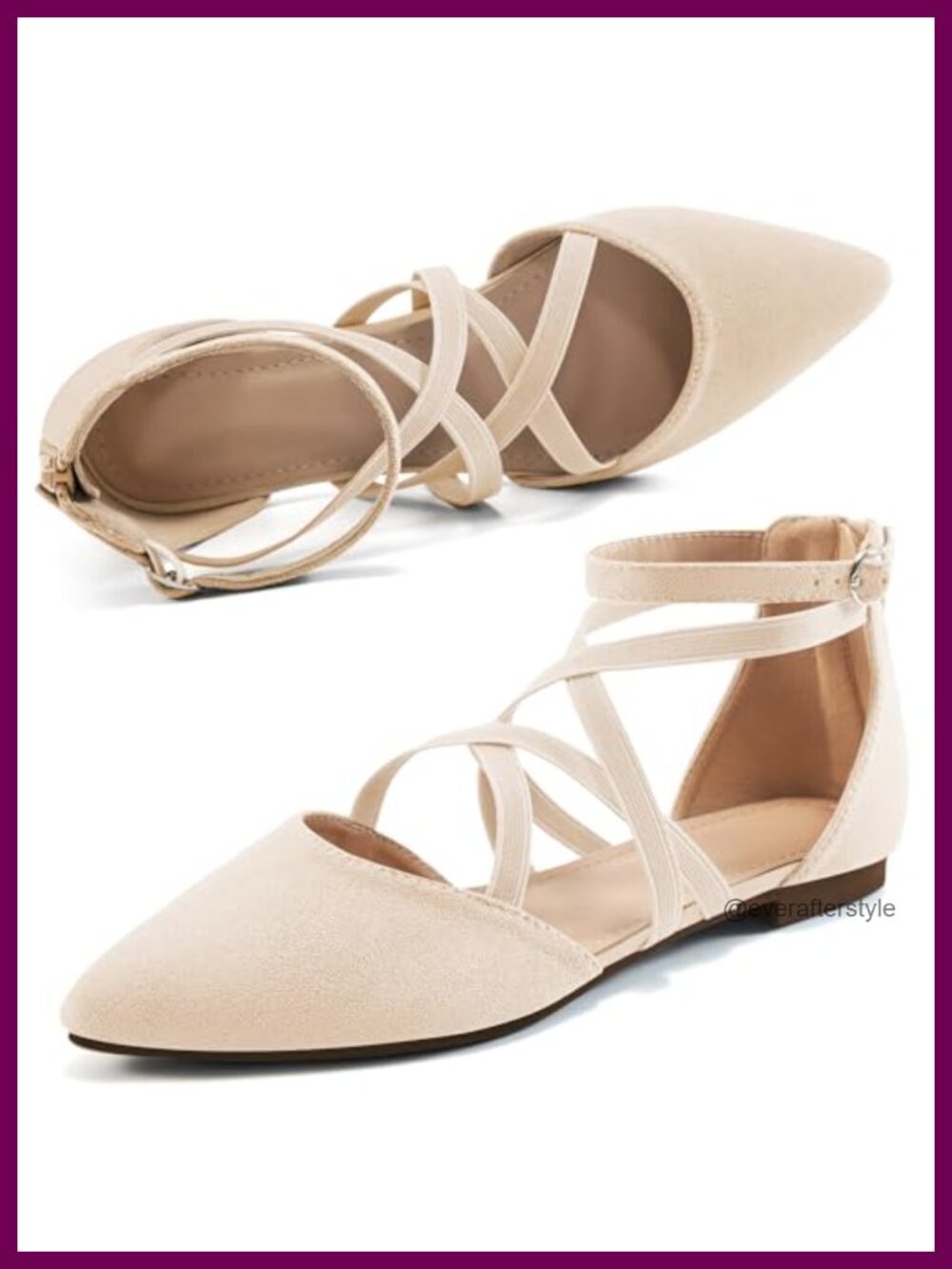 Womens Pointed Toe Ballet Flats Comfort Zipper Walking Dress Shoes